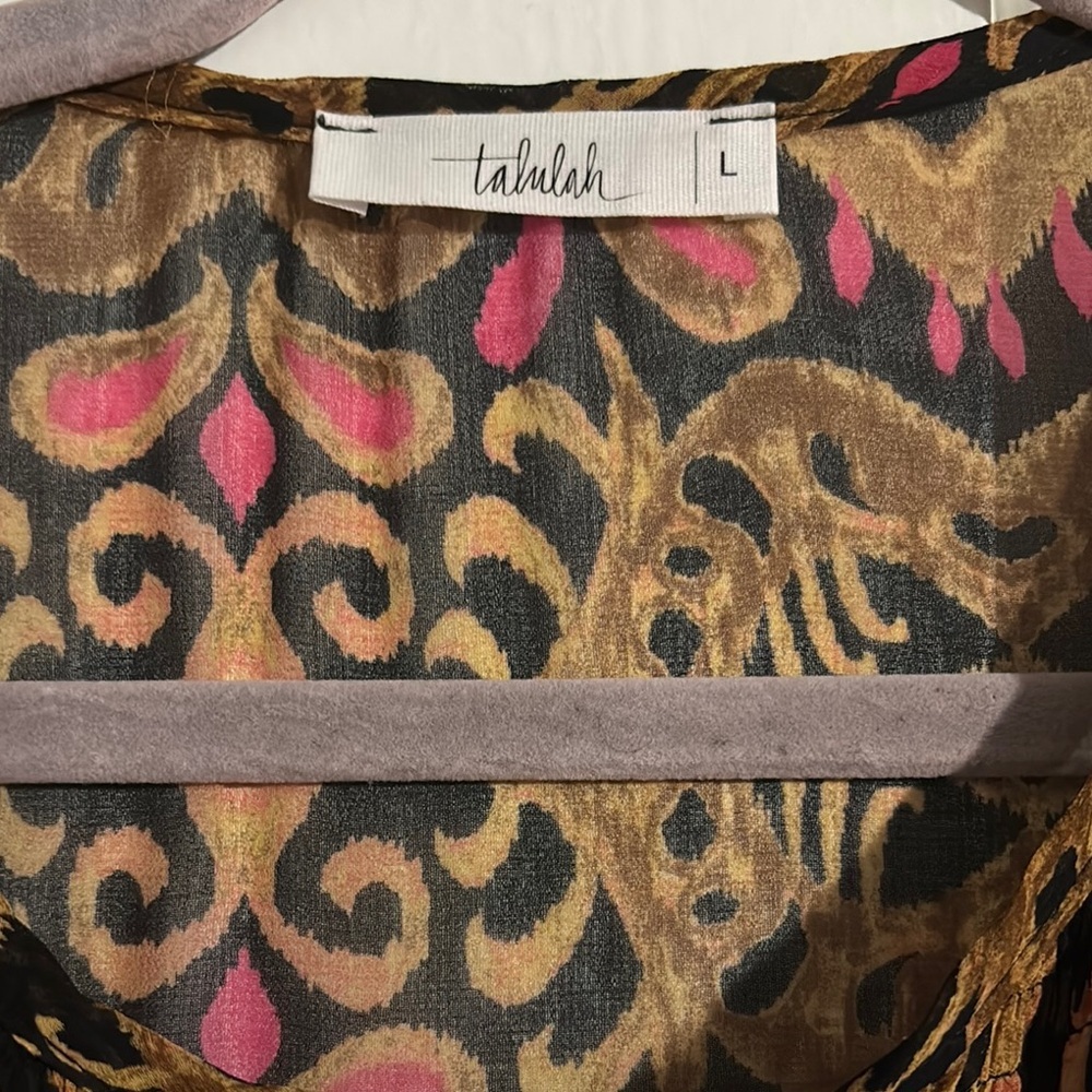 TALULAH Black and Pink Patterned Blouse - Picture 2 of 3